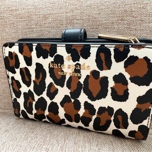 Kate Spade Leopard Bi-fold Snap Wallet